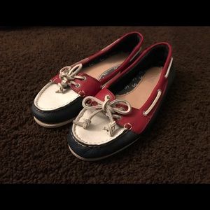 Sperry red, white, and blue boat shoe flats sz 7